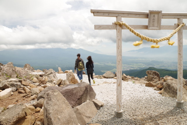 Jessica and Vanessa admiring Mt. Fuji in the distance.