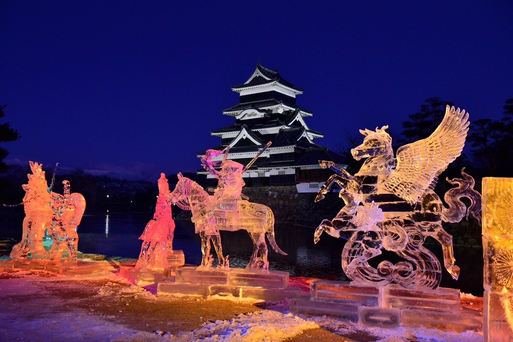 เทศกาลประติมากรรมน้ำแข็งของปราสาท Matsumoto