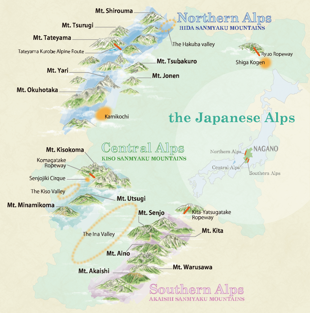the Japanese Alps MAP