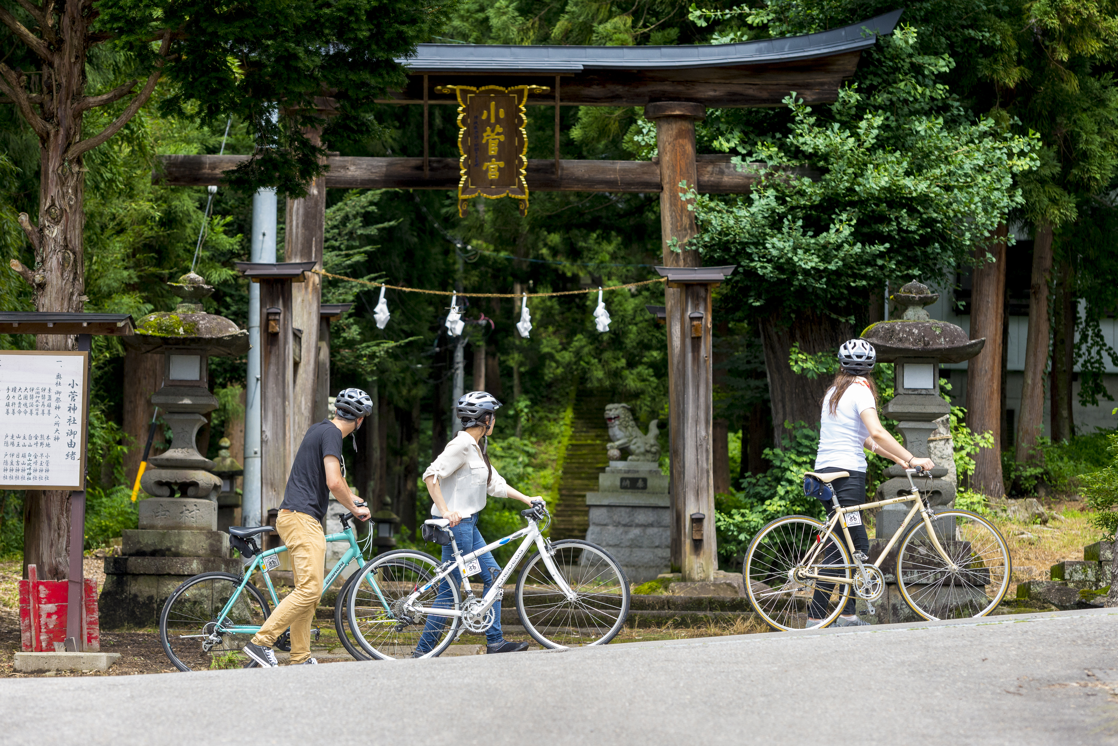 『小菅神社』は奥信濃三山と称せられた修験道の霊山。国の重要文化財に指定されており、なんといっても見どころは戸隠神社を彷彿させる杉並木の参道です。
